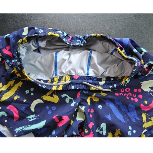 Maamgic Blue Pattern 2 in 1 Stretch Short Lined Gym Shorts - Picture 3 of 8